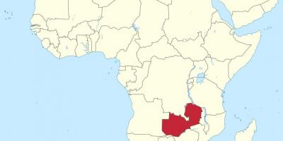 Карта на африка покажува Замбија