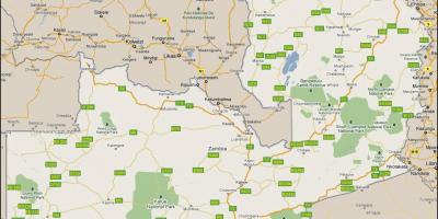 Карта на детални Замбија