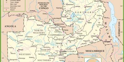Карта на политичката Замбија