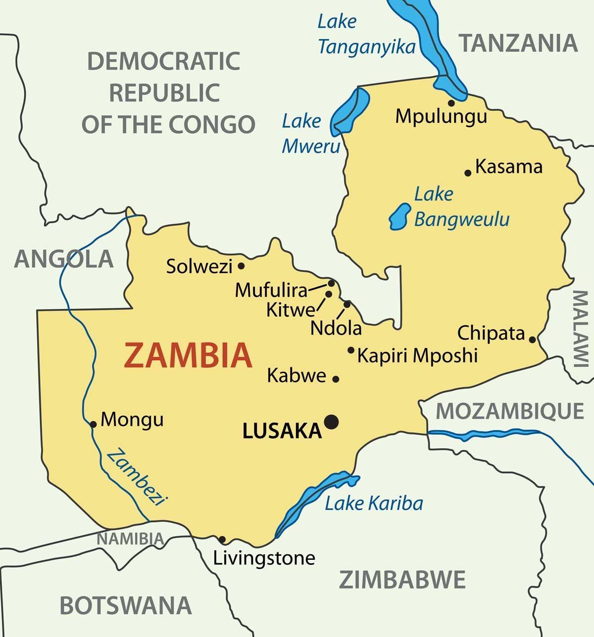 Карта на kitwe Замбија